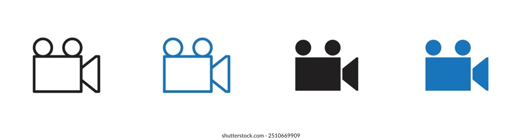 Video camera icon Vector set outline