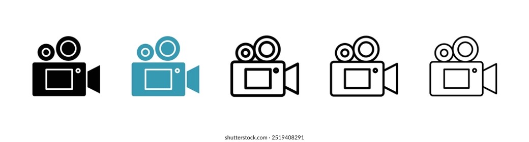 Ícone de câmera de vídeo conjunto de ícones vetoriais. EPS 10