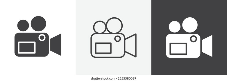 Video camera icon vector set for ui designs