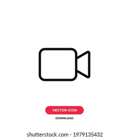 Vector de icono de cámara de vídeo. Signo de cámara