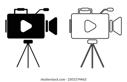 Video camera icon vector. Video camera sign and symbol. Movie sign. Cinema sign. isolated on white background. design eps 10 