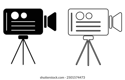 Video camera icon vector. Video camera sign and symbol. Movie sign. Cinema sign. isolated on white background. design eps 10 
