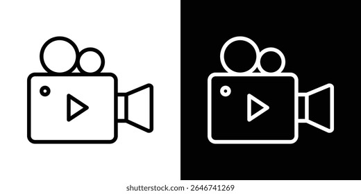 Video camera icon vector simple element illustration editable