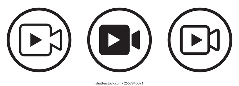 video camera icon vector, camera icon. video camera symbol. movie sign vector, Video recorder icon vector in outline style isolated, outline style