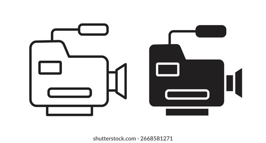 Video Vector del icono de la cámara, símbolo, ilustraciones del logotipo