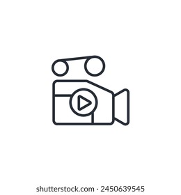 Video icono de cámara. Vector.Trazo editable.signo de estilo lineal para utilizar Diseño web,logo.Symbol ilustración.