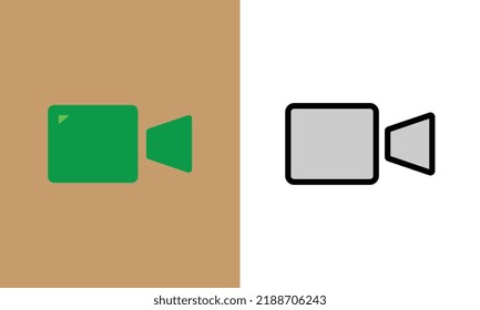  video camera icon.  videography symbol. Video story stream and record, online presentation. Icon set, sign, silhouette for UI. Vector illustration