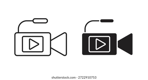 Video Icono de la cámara para el Web y el App. Ilustración vectorial EPS