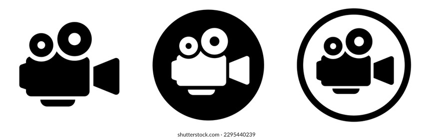 Video camera icon. Video camera web icon set. Movie sign. Cinema symbol.