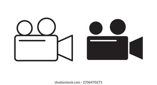 Videokamera-Icon für Webseiten und mobiles minimalistisches Flachdesign.