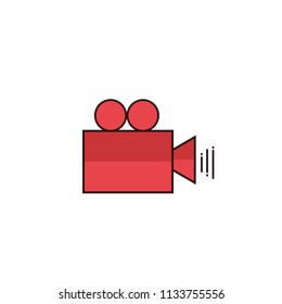 Video camera icon with white background