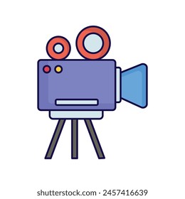 video camera icon with white background vector stock illustration