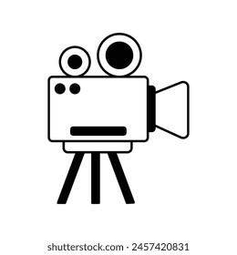 video camera icon with white background vector stock illustration