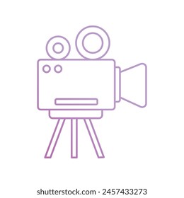 video camera icon with white background vector stock illustration