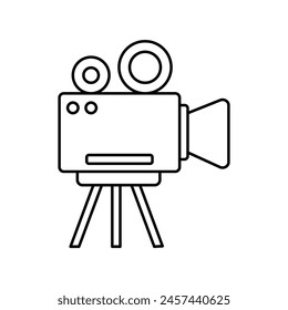 video camera icon with white background vector stock illustration