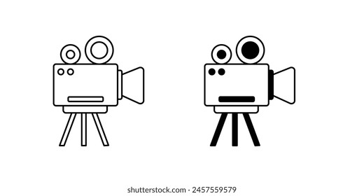 video camera icon with white background vector stock illustration