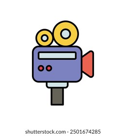 video camera icon with white background vector stock illustration