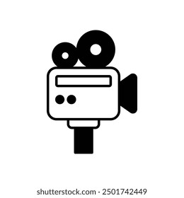 video camera icon with white background vector stock illustration