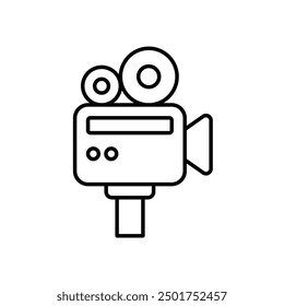 video camera icon with white background vector stock illustration