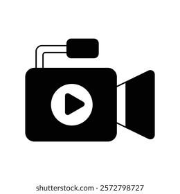 video camera icon with white background vector stock illustration