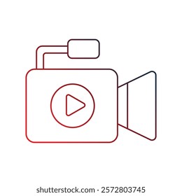 video camera icon with white background vector stock illustration