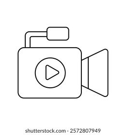 video camera icon with white background vector stock illustration