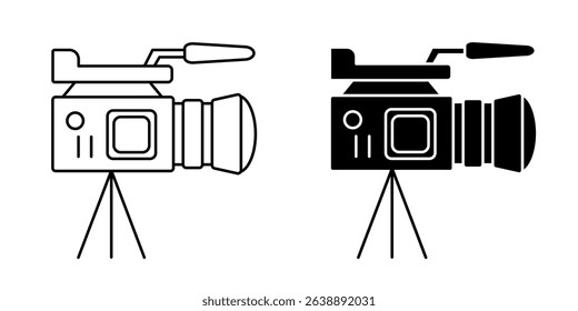  video camera icon white on background