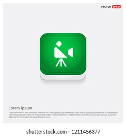 Video Camera IconGreen Web Button - Free vector icon