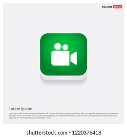 Video Camera IconGreen Web Button - Free vector icon