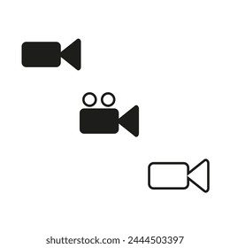 Video Camera Icons. Classic and modern film cameras, multimedia equipment. Vector illustration. EPS 10.