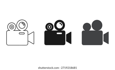 Video camera icons in different styles