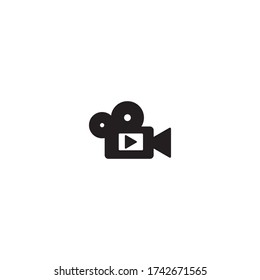 Iconos de cámara de vídeo, cámara de vídeo retro, ilustración vectorial