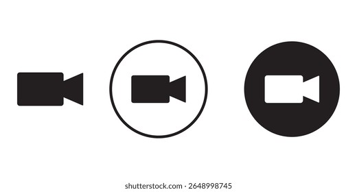 Video camera icons set. movie sign. video camera symbol. video camera icon for streaming , face time icons video call symbol.