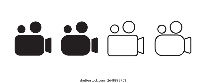 Video camera icons set. movie sign. video camera symbol. video camera icon for streaming , face time icons video call symbol.