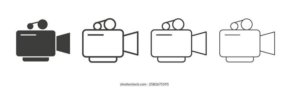 Video camera icons set vectors graphic designs