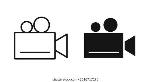Video camera icons set for website design