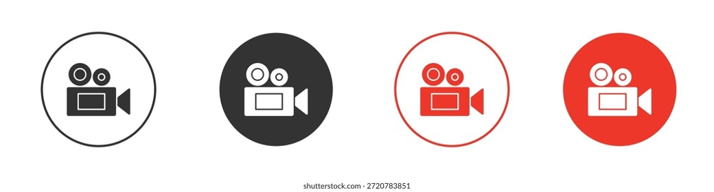 Video camera icons simple flat silhouette vector illustration