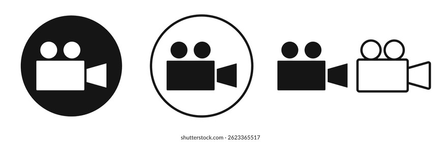 Video camera icons. thin line vector icons