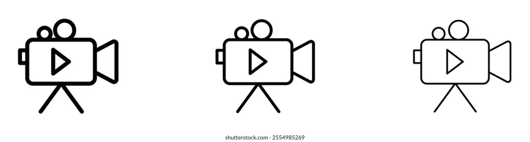 Video camera icons in tree different stroke sizes