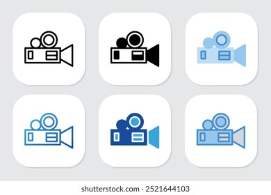 video camera icons with various design styles