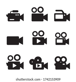 Video camera icons, vector illustration