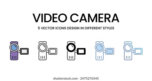 Video Camera icons vector set stock illustration.