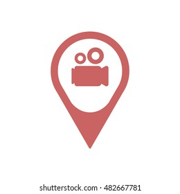 Video camera  icon,vector. Flat design.