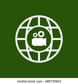 Video camera  icon,vector.  Flat design.