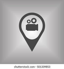 Video camera  icon,vector. Flat design.