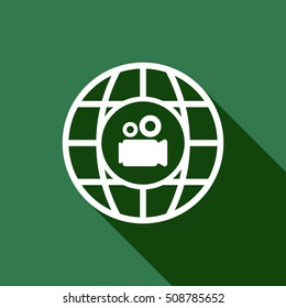Video camera  icon,vector.  Flat design.