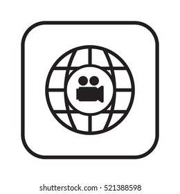 Video camera  icon,vector.  Flat design.