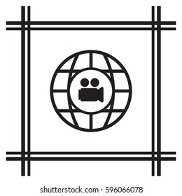 Video camera  icon,vector.  Flat design.