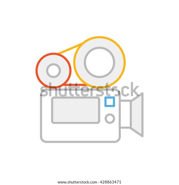 Video Camera Illustration\
- Flat Icon