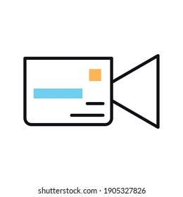 video camera line and fill style icon vector illustration design
